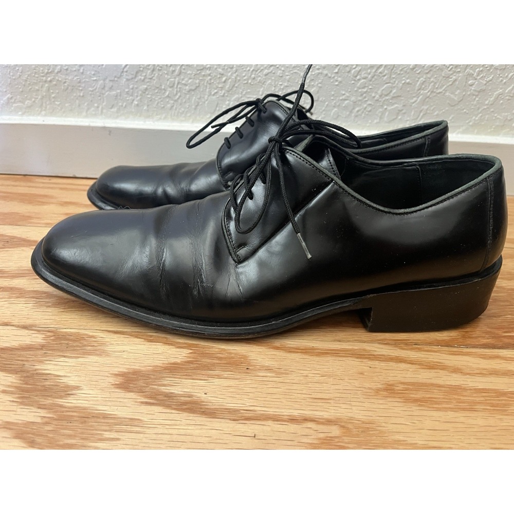 Mens Gucci Italy Black Leather Cap Toe Derby Dress Shoes Oxfords Size 8.5 D
